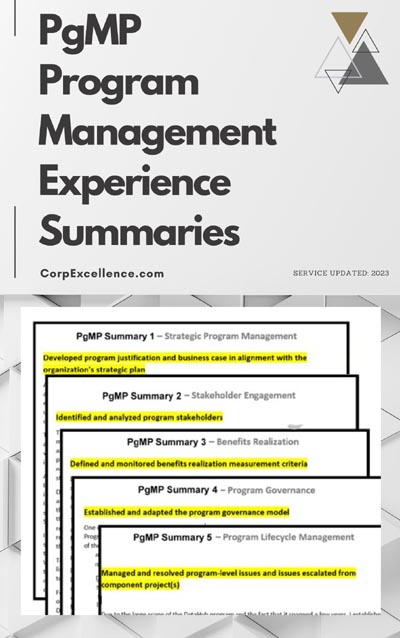 PgMP Experience Summaries